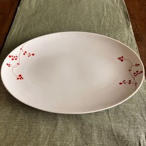 Gourmet Basics by Mikasa Red Berries Oval Serving Platter Porcelain IND01002